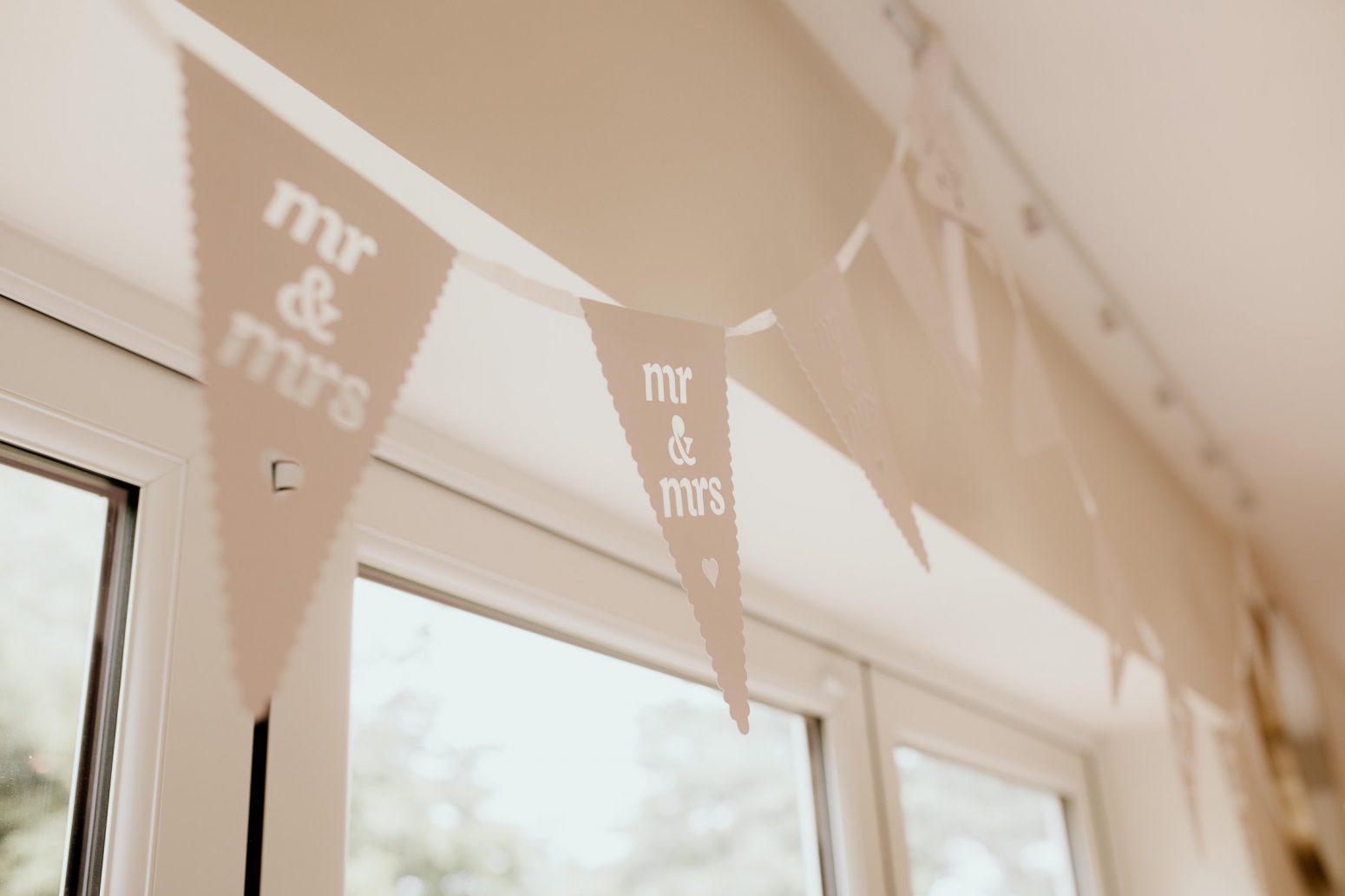 luxury manor house hotel wedding personalised decoration mr and mrs bunting