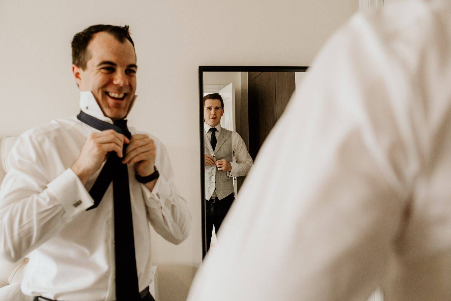 luxury manor house hotel wedding groom and groomsmen getting ready