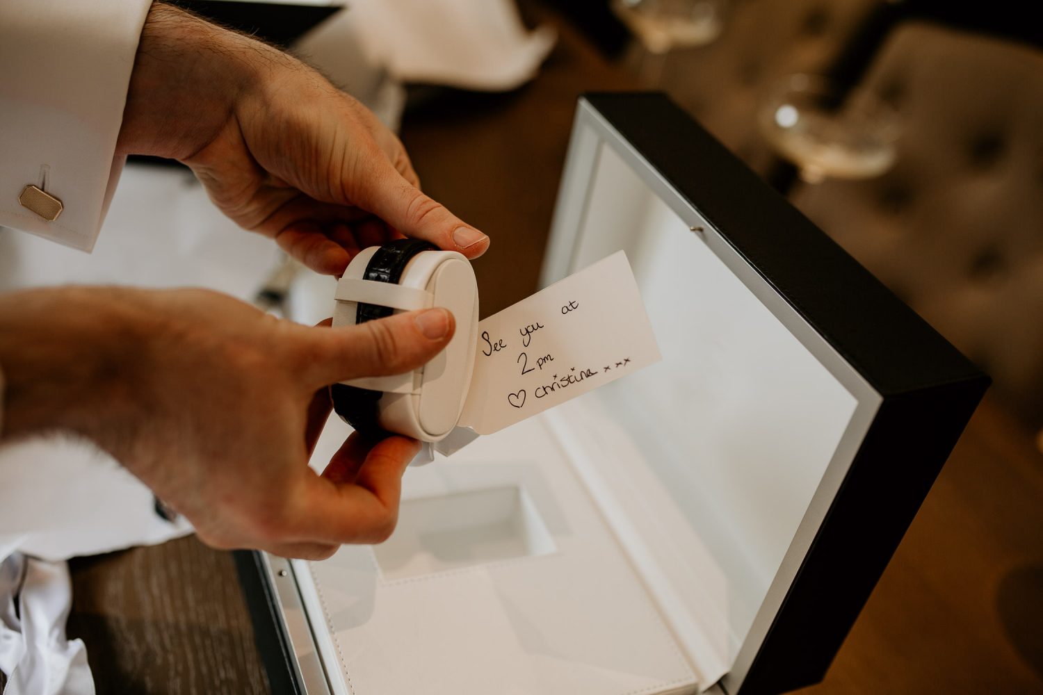 luxury manor house hotel wedding watch gift to groom