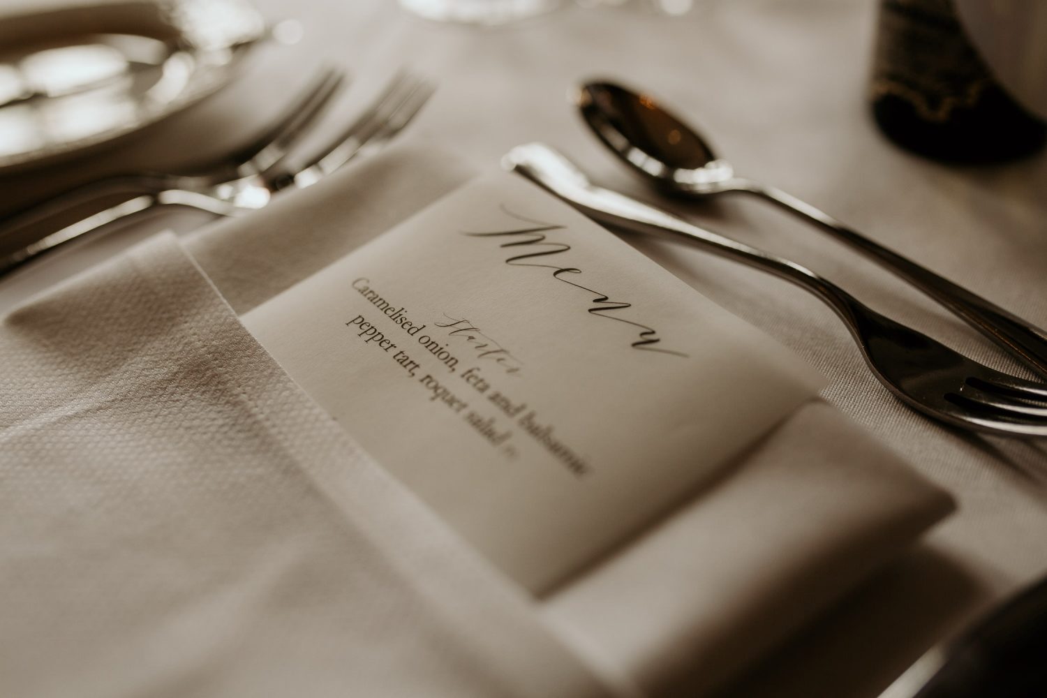 luxury manor house hotel wedding menu