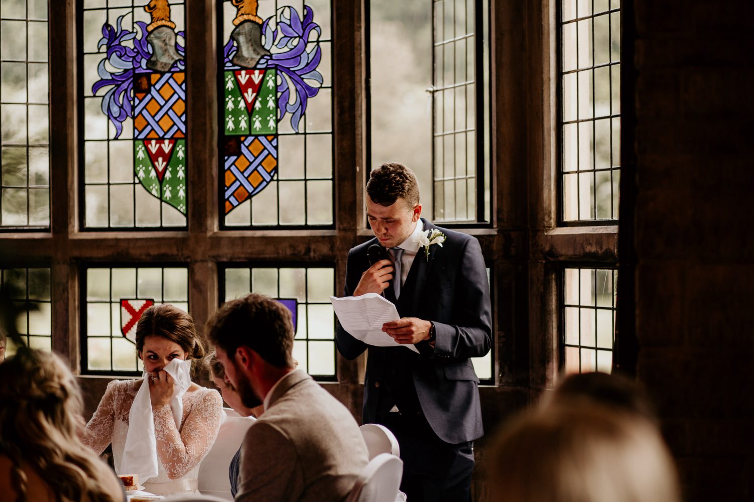 luxury manor house hotel wedding groomsman best man making speech