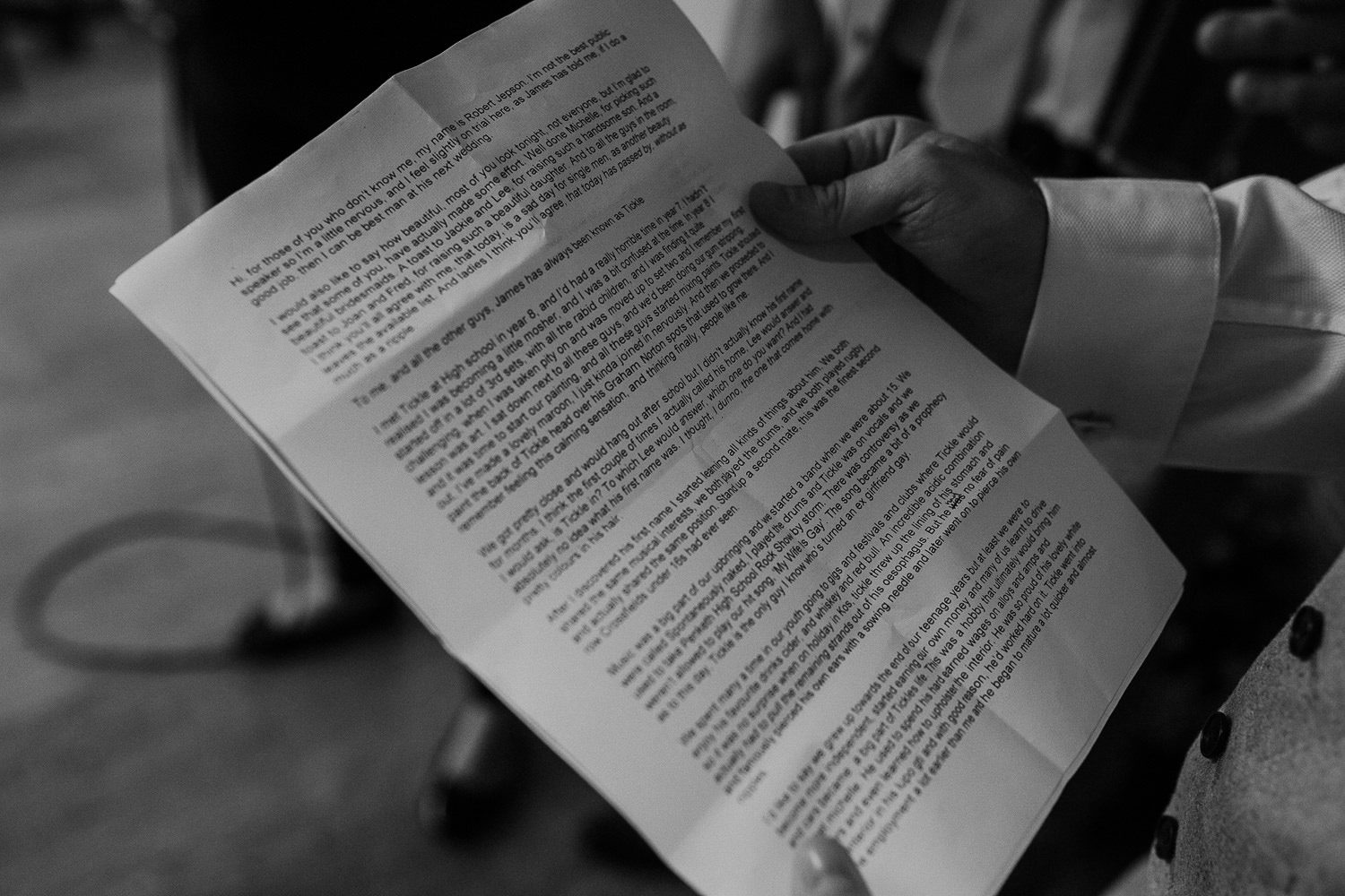 black and white close up of one of the speeches