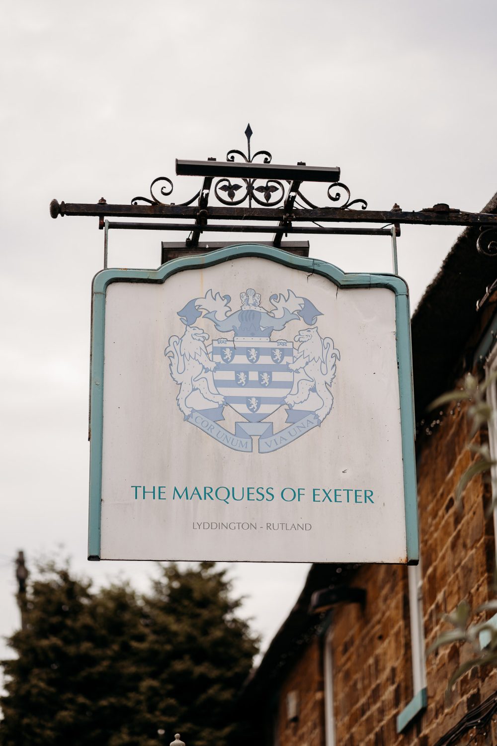marquess of exeter wedding venue sign