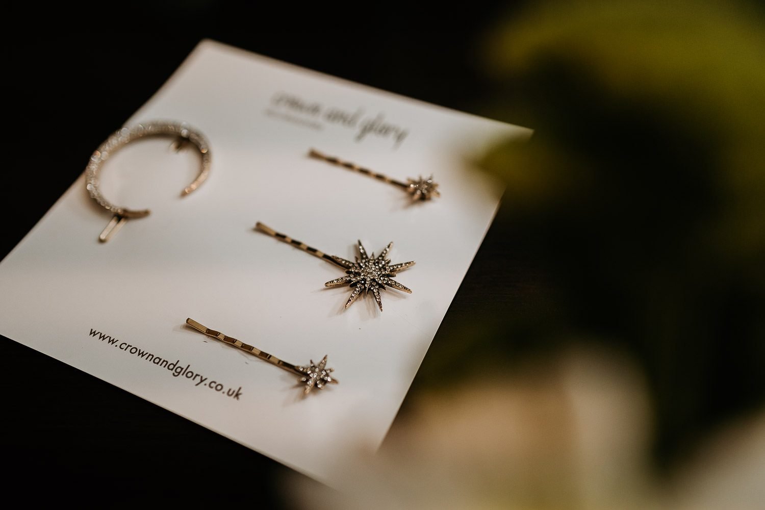bride's crown and glory hair pins