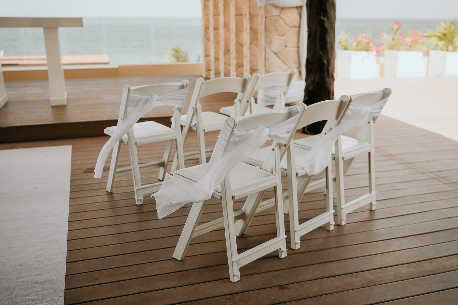 royalton riviera sky terrace chairs set up for ceremony