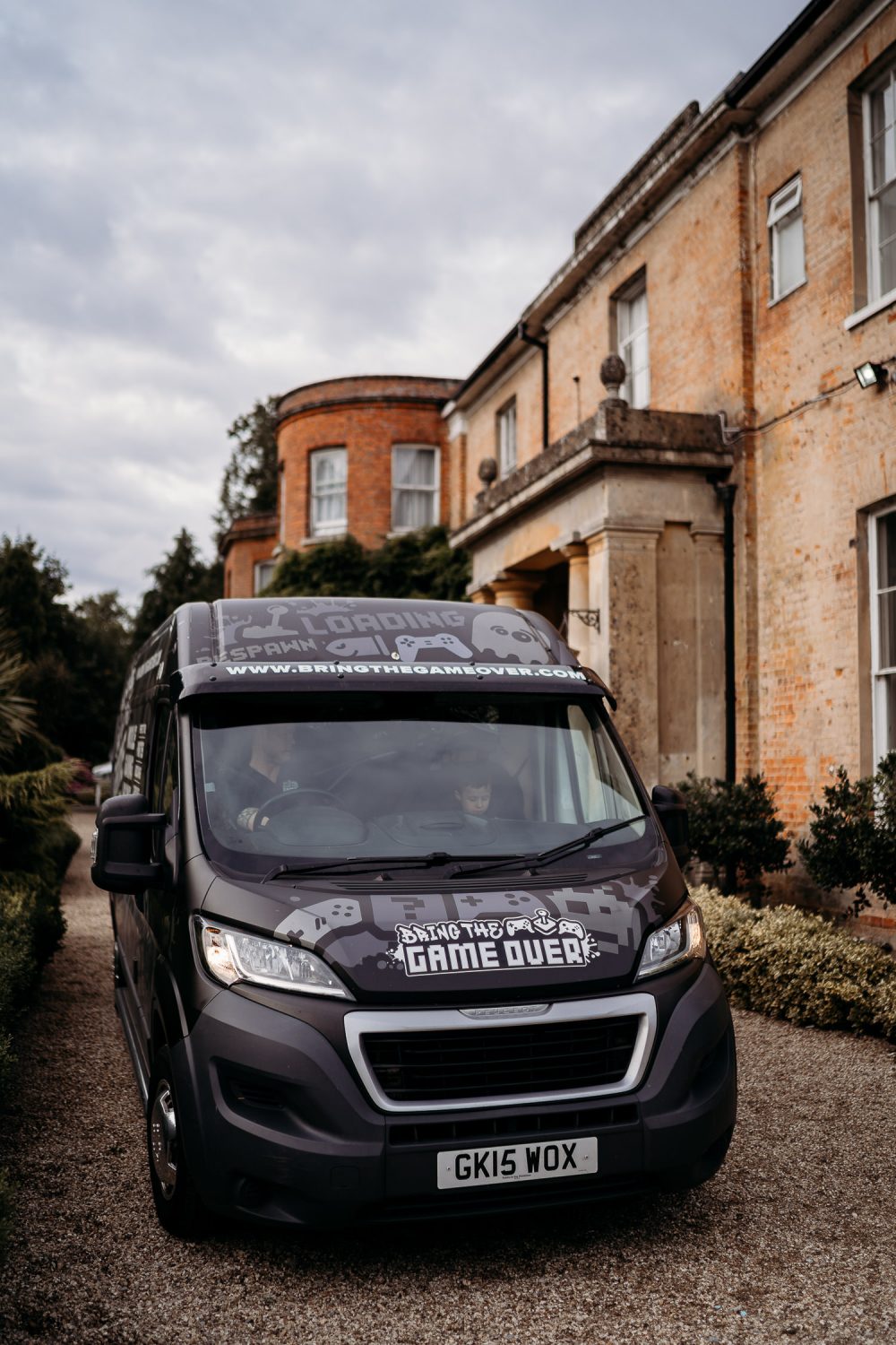 bring the game over gaming van outside hotel wedding