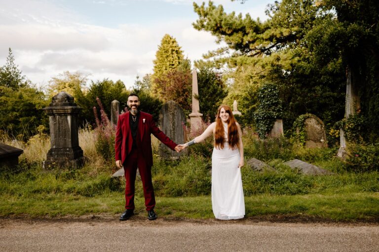Fun alternative wedding at Arnos Vale Cemetery in Bristol – Michelle and Dom
