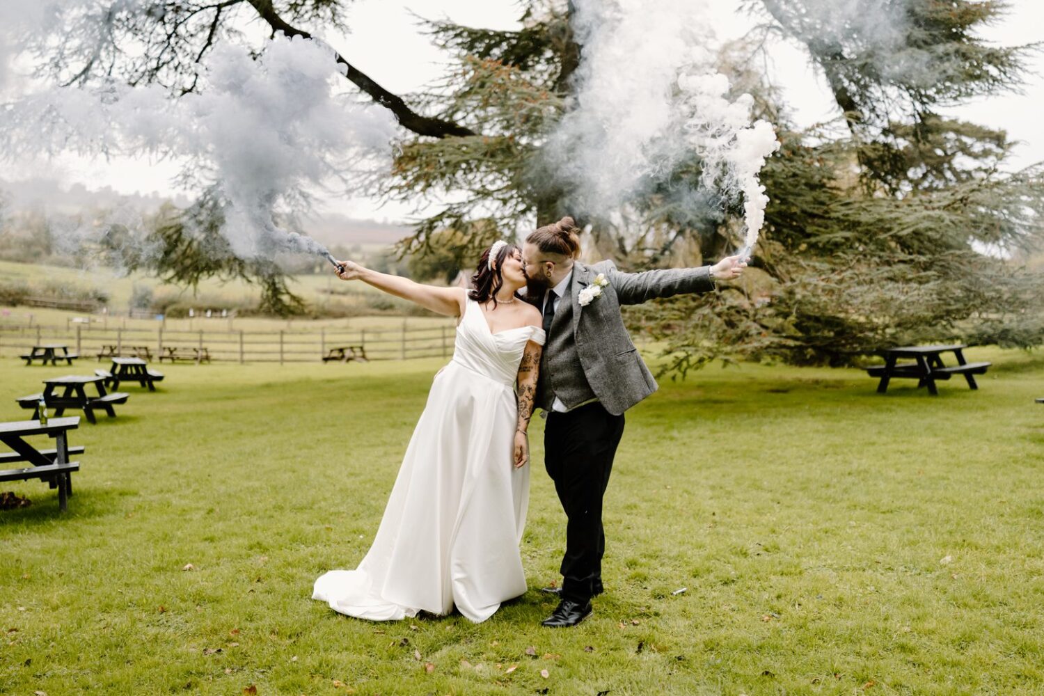 Fun and alternative wedding at The Folly at The Farmhouse in Derby